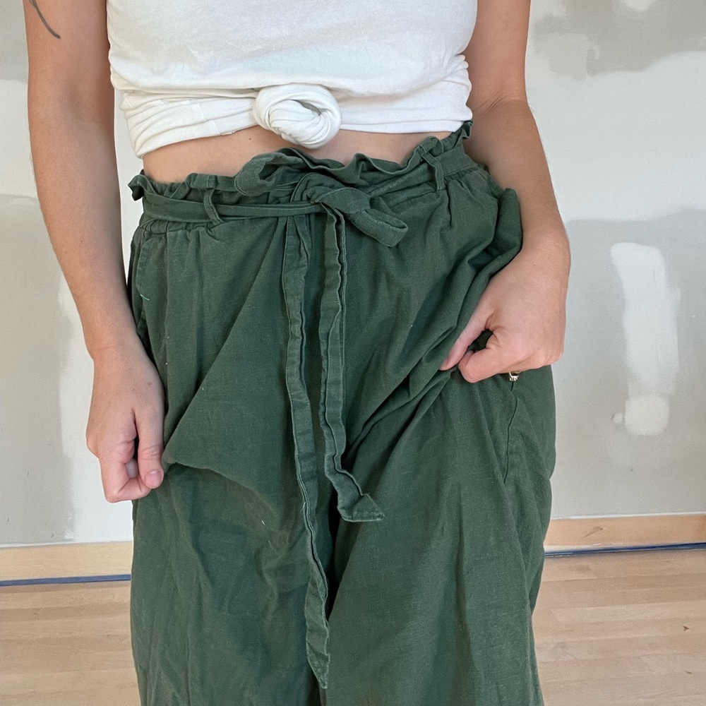 Linen high waist pants